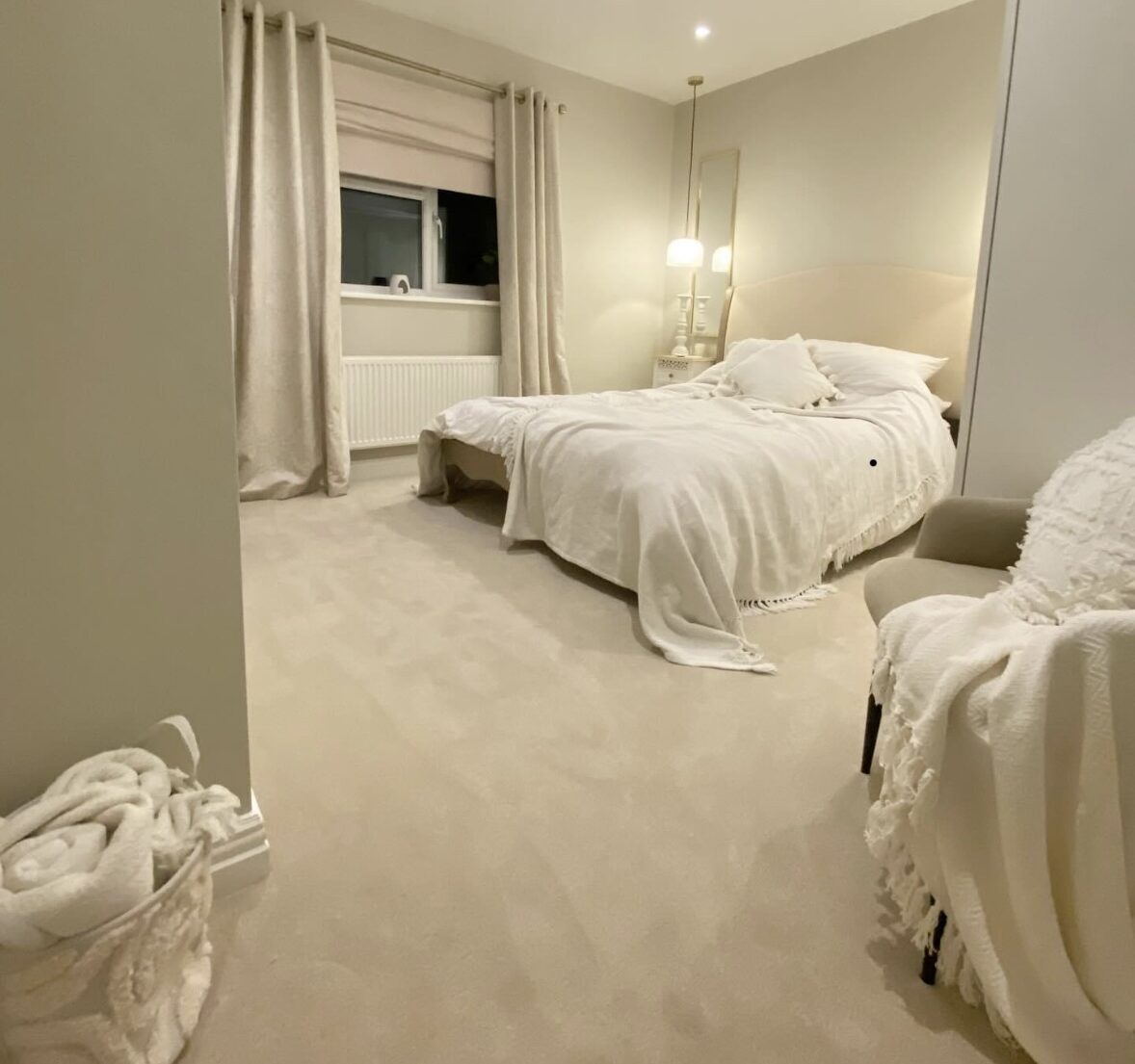 cream carpet in bedroom